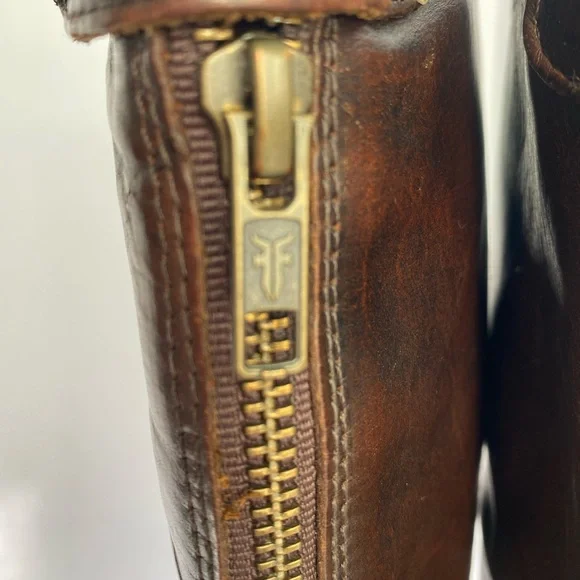 Frye Brown Leather Riding Boots - Picture 6 of 8